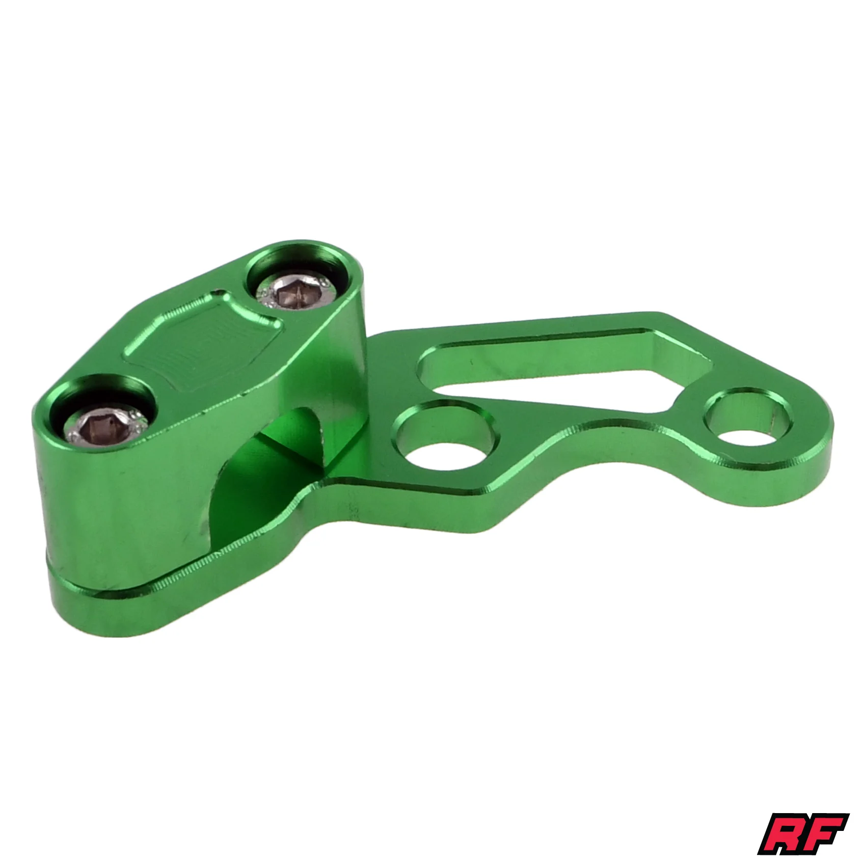 Uchwyt przewodu hamulcowego Simson S50 S51 zielony aluminium CNC anoda Racing Force — ujęcie 1