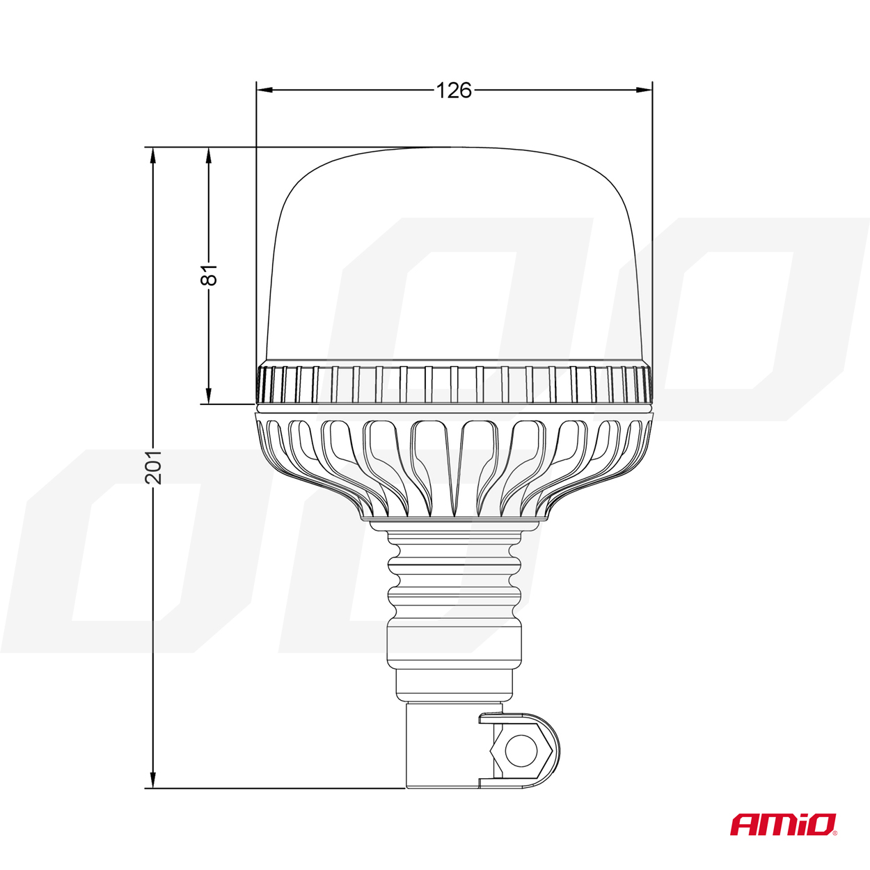 Lampa ostrzegawcza błyskowa kogut 24 LED W25P 12 V 24 V — ujęcie 6