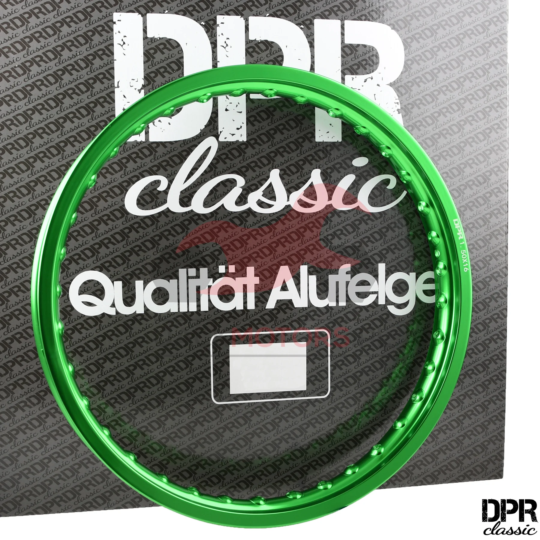 Obręcz koła Simson 1,50 × 16 aluminiowa zielona DPR Classic — ujęcie 1
