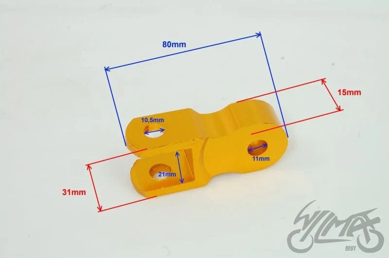 Przedłużka amortyzatora-adapter Ø10 złota — ujęcie 2