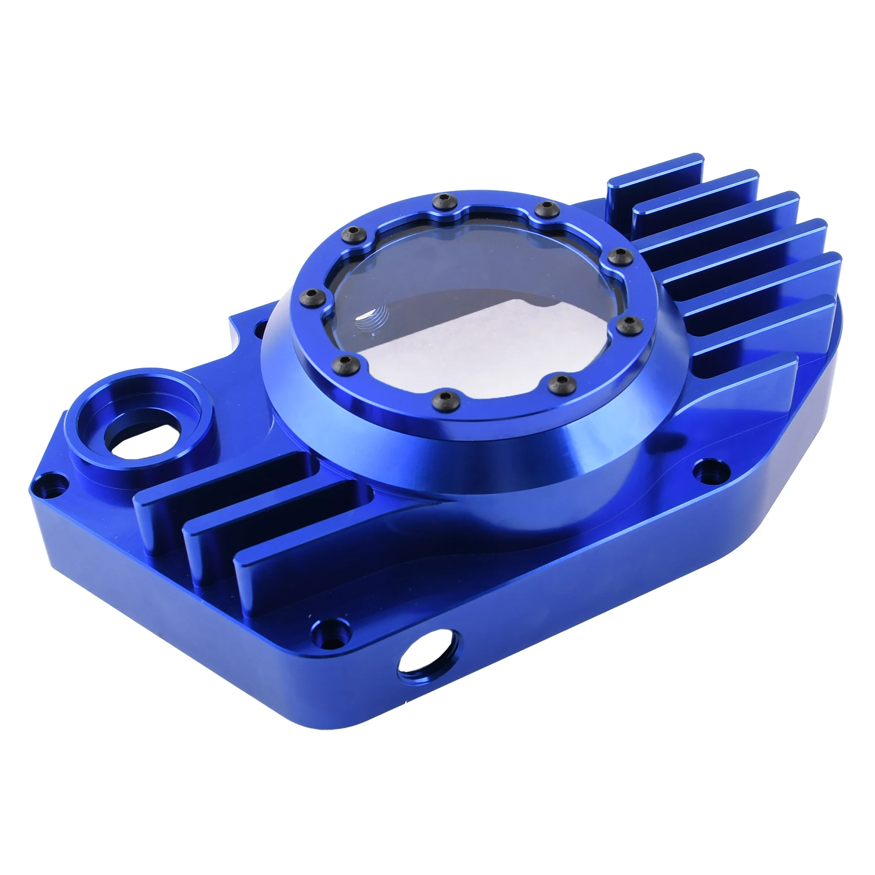 Pokrywa silnika Simson S51 SR50 lewa aluminium CNC clear niebieska + śruby DPR Performance — ujęcie 12