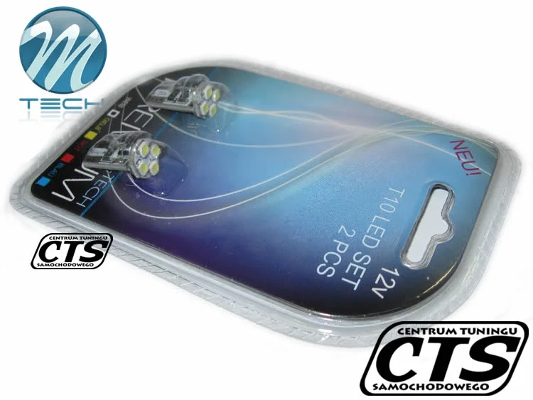 Żarówka W5W T10 12V 4 LED SMD3528 CANBUS biała (2szt.) — ujęcie 2