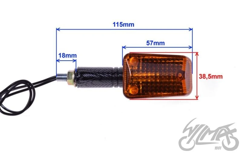 Kierunkowskaz mini carbon, pomarańczowy, długi — AL1285 — ujęcie 2