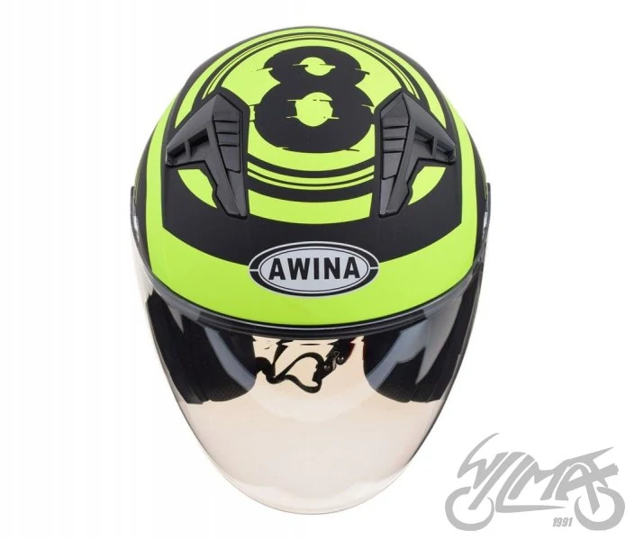 Kask otwarty Awina JK528, czarno żółty mat — rozmiar L — ujęcie 3