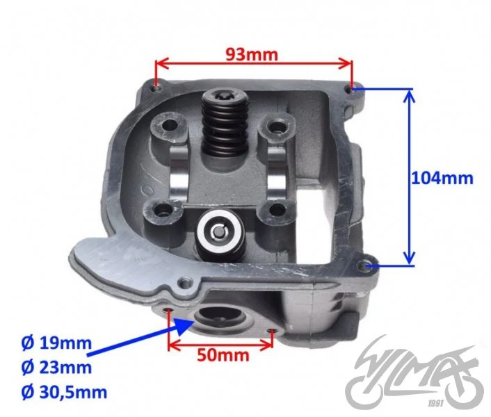 Głowica cylindra 50 cm³ 4T silnik JJ1P39QM komplet — ujęcie 2