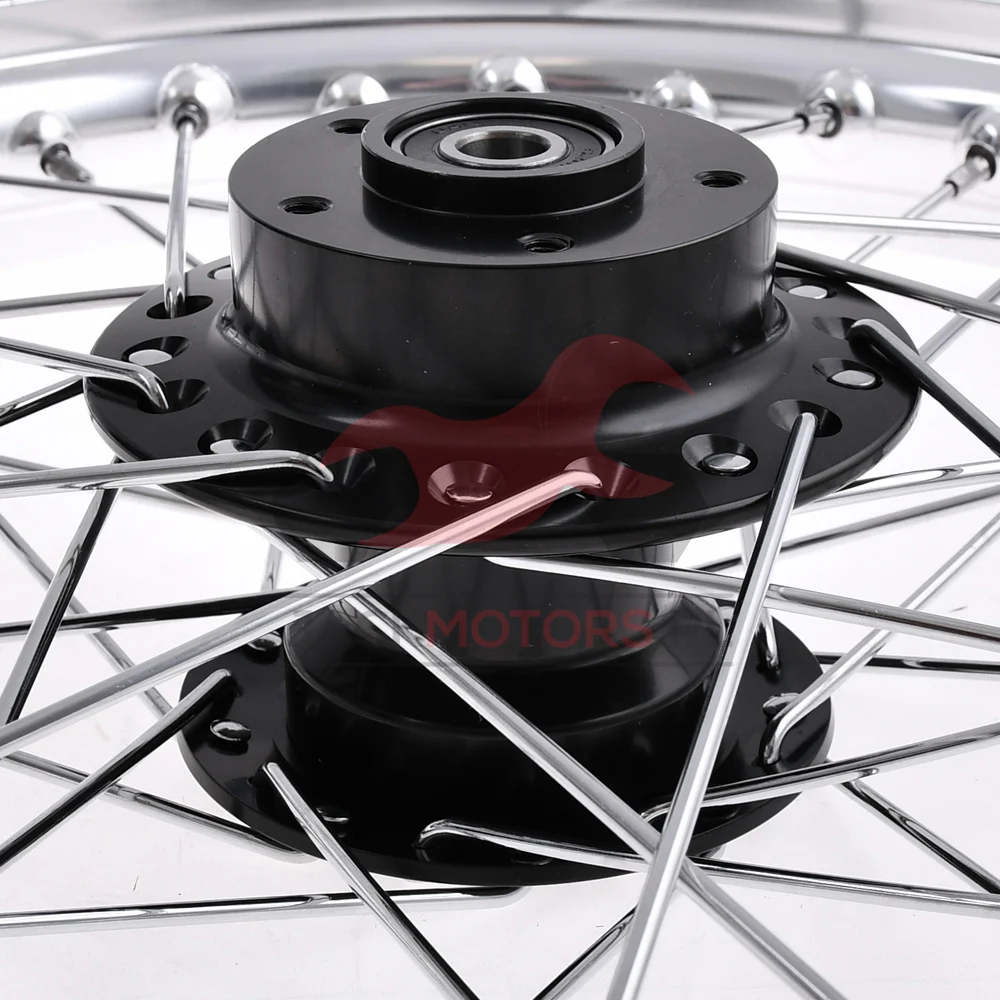 Koło jezdne Simson S51 1,85 × 16 aluminium DPR Classic czarna piasta + szprychy chrom — ujęcie 5