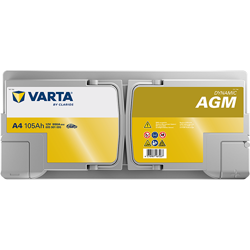 Akumulator 105 Ah 950A 394×175×190/P+ AGM Start-stop Varta 605901095K262 — ujęcie 4