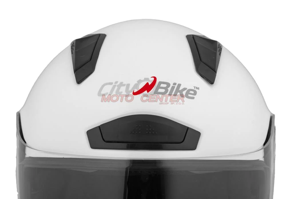 Kask zamknięty City-Bike FP05 biały rozmiar L powystawowy zdemontowana blenda Homologacja ECE — ujęcie 3