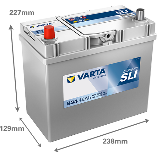 Akumulator 45 Ah 330A 238×129×227/L+ Varta 545158033K262 — ujęcie 2