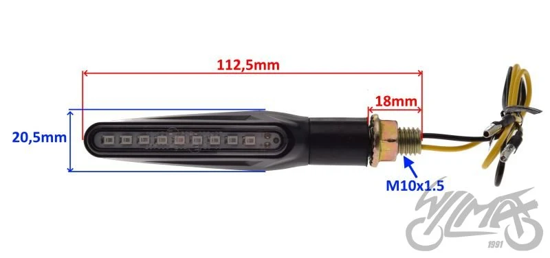 Kierunkowskazy LED sekwencyjne, czarne — para AM1432B — ujęcie 2