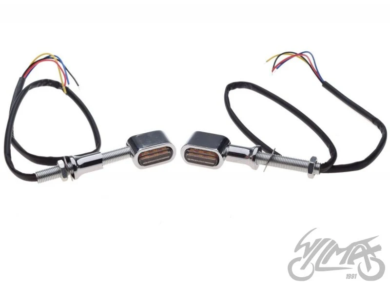 Tylne kierunkowskazy LED do Harley, srebrne — komplet AM1487