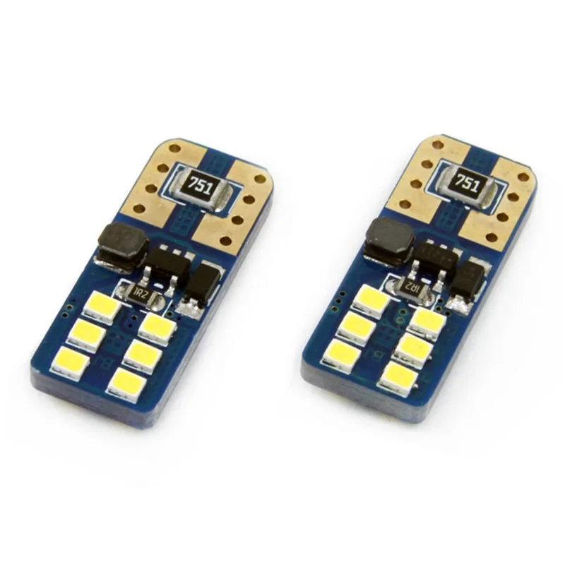 Żarówka W5W T10e 12V/24V 12xLED SMD2016 CANBUS biała AMIO (2szt.) — ujęcie 4