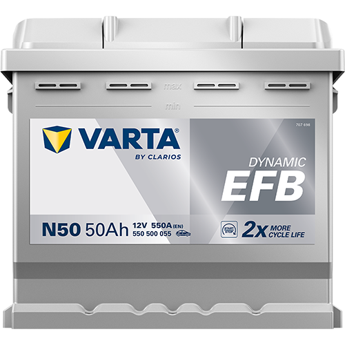 Akumulator 50 Ah 550A 207×175×190/P+ EFB Start-stop Varta 550500055K262 — ujęcie 3