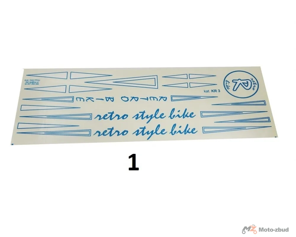 Kalkomania rowerowa retro niebieska — ujęcie 1