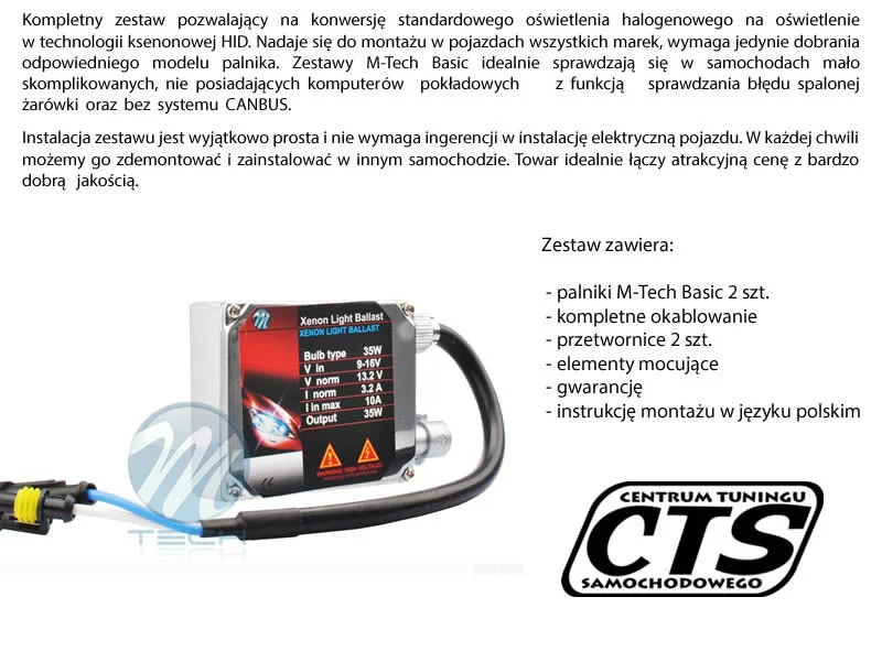 Zestaw Xenon Analogowy HID H7 8000K M-Tech Basic DC — ujęcie 4