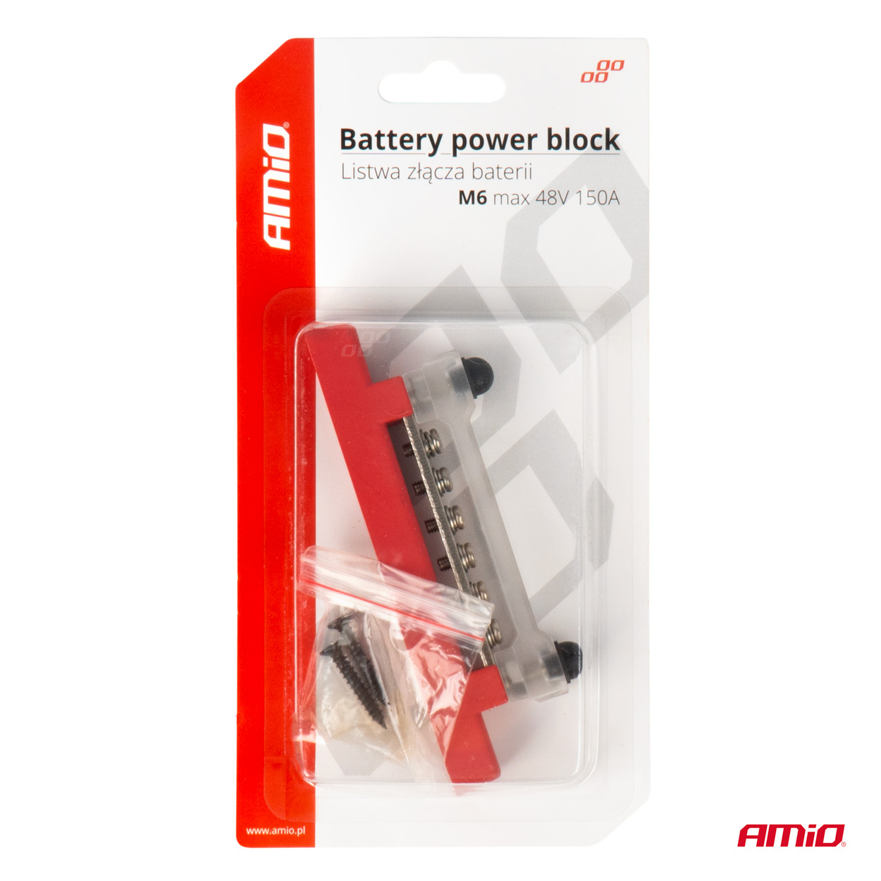 Blok rozdzielczy masy plusa bus bar M6 12 V - 48 V 150A — ujęcie 4