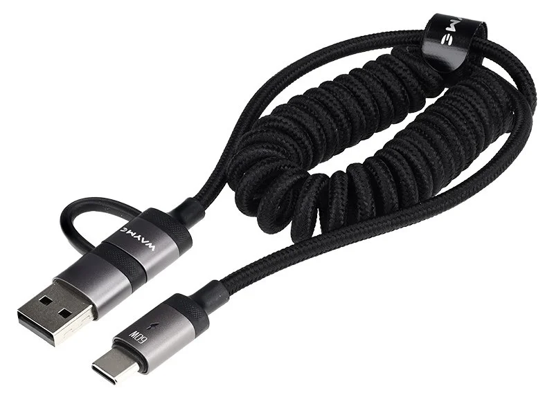 WAYME Kabel do ładowania i synchronizacji w oplocie z mikrofibry spiralny 50 - 150 cm USB / C > USB-C max 60W — ujęcie 5