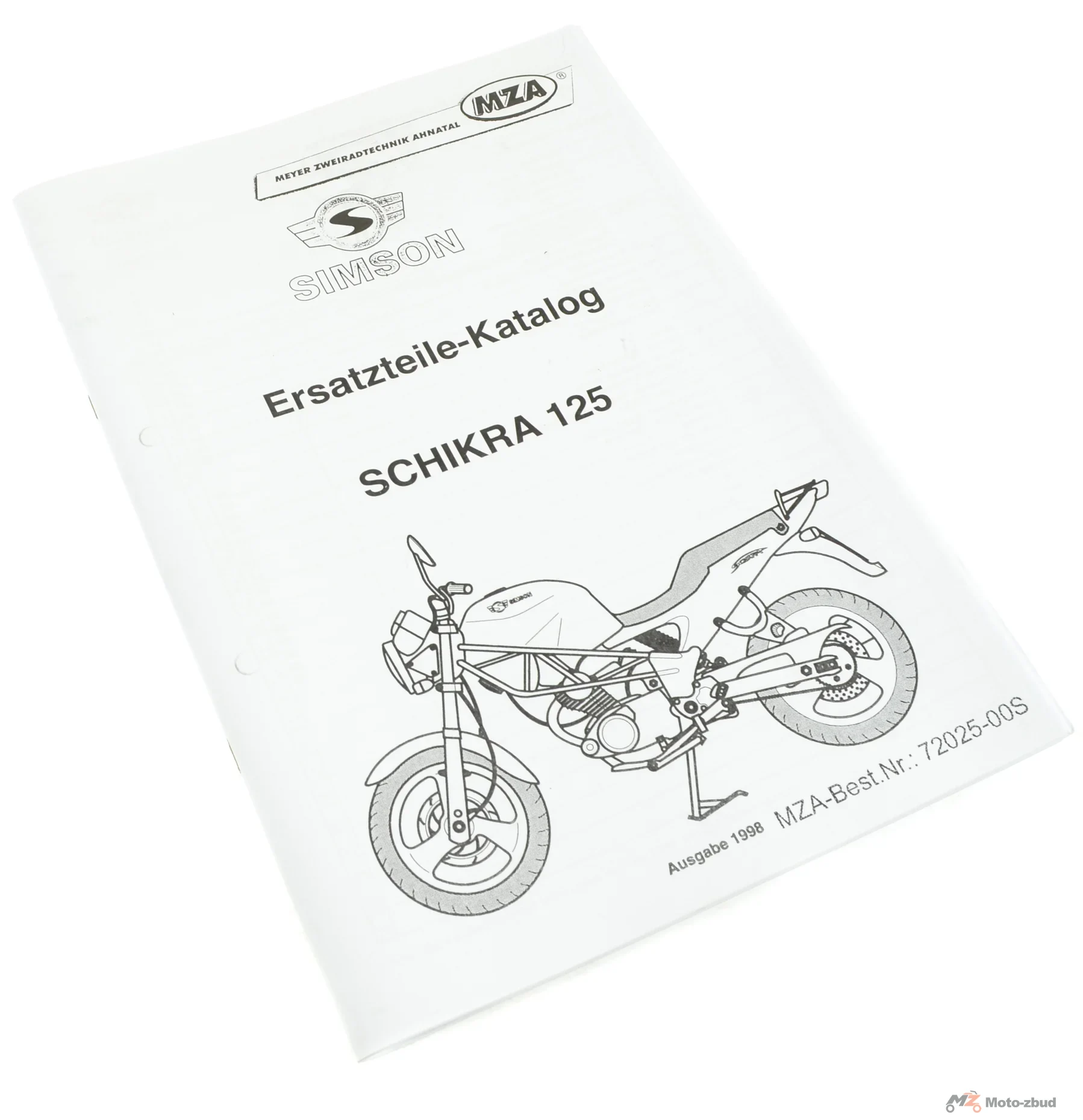 Katalog części Simson Simson schikra 125 wydanie 1998 MZA