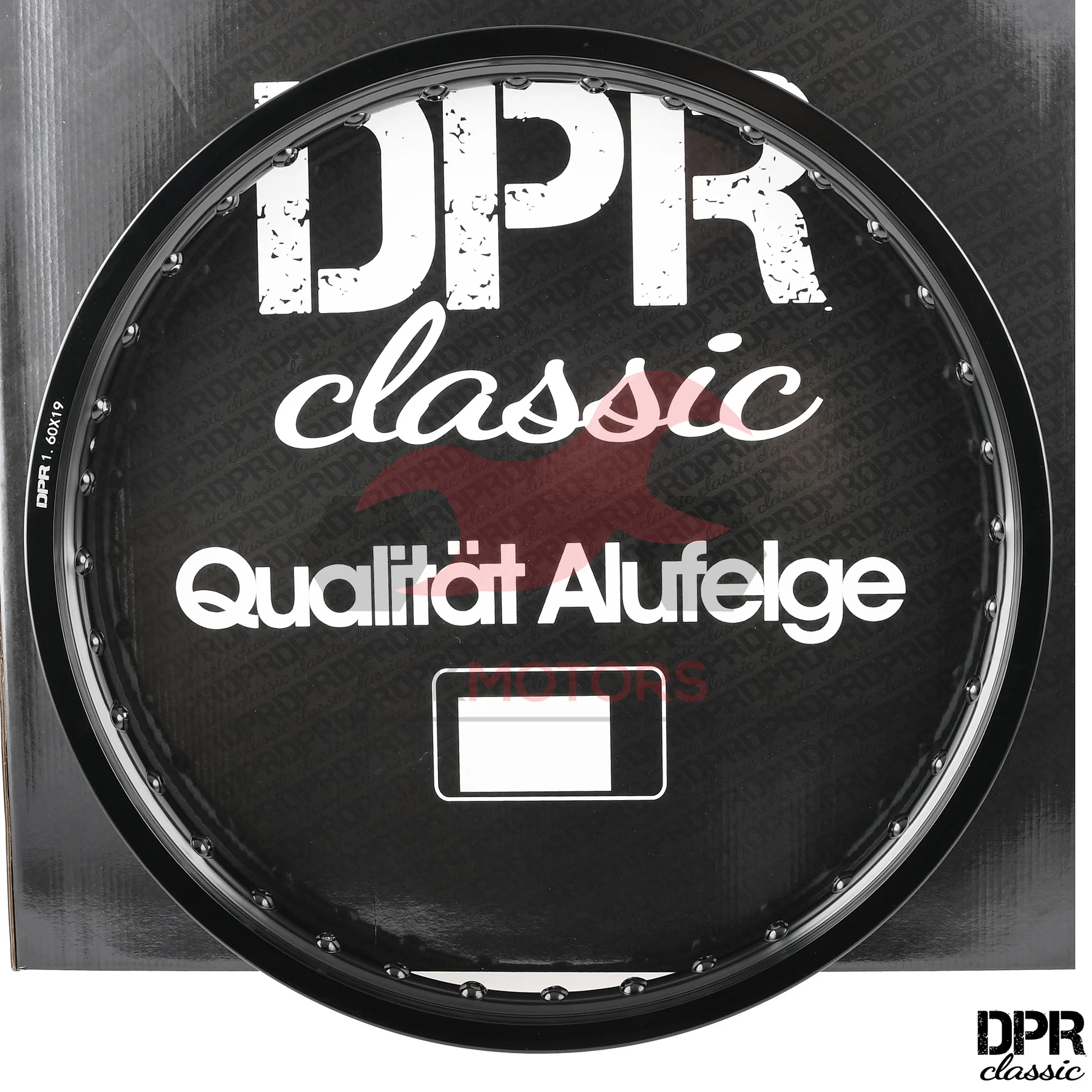 Obręcz koła 1,60 × 19 aluminiowa czarna DPR Classic — ujęcie 1