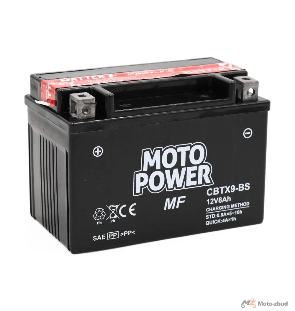 Akumulator MOTO power 12 V/8 Ah CBTX9-BS suchoładowany (+-) (wys.x szer.x dł.) (105*87*150) (pakowane po 6 sztuk)