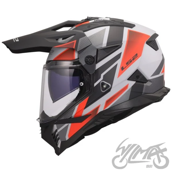 Kask adventure LS2 MX702 Pioneer II Block Grey Red — S — ujęcie 2