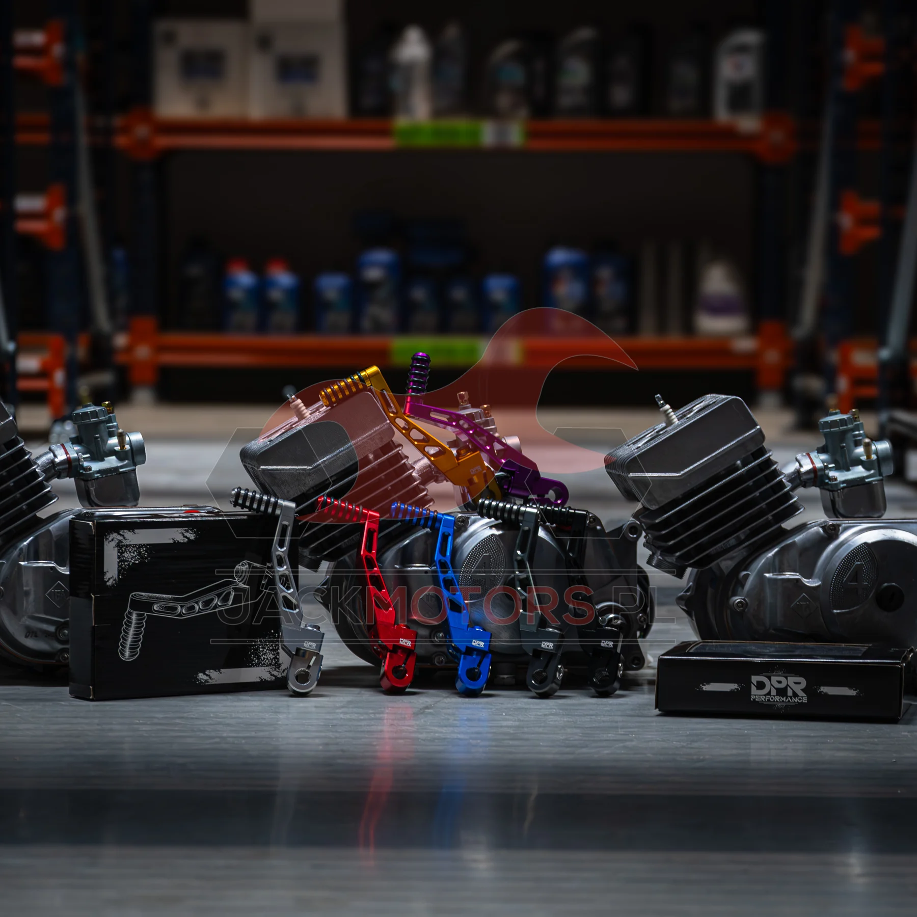 Dźwignia startera Simson S51 fioletowa aluminium CNC racing DPR Performance — ujęcie 7