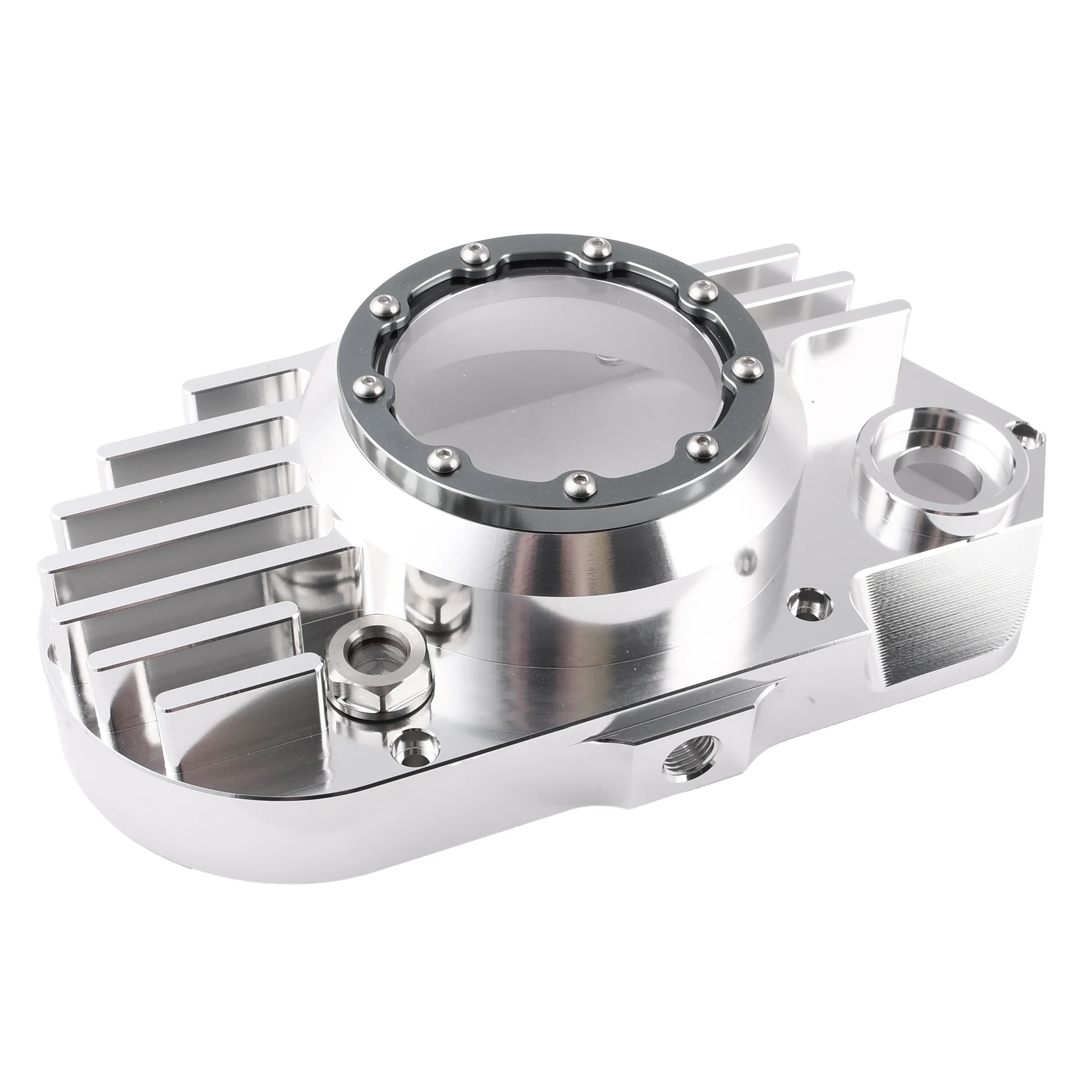 Pokrywa silnika Simson S51 SR50 lewa aluminium CNC clear titanium + śruby DPR Performance — ujęcie 7