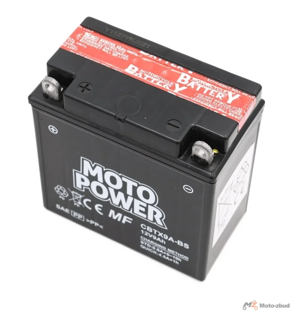Akumulator MOTO power 12 V/9 Ah CBTX9A-BS suchoładowany (+-) (wys.x szer.x dł.) (135*76*135) (pakowane po 6 sztuk) (nr rej.E0011444BW) — ujęcie 2