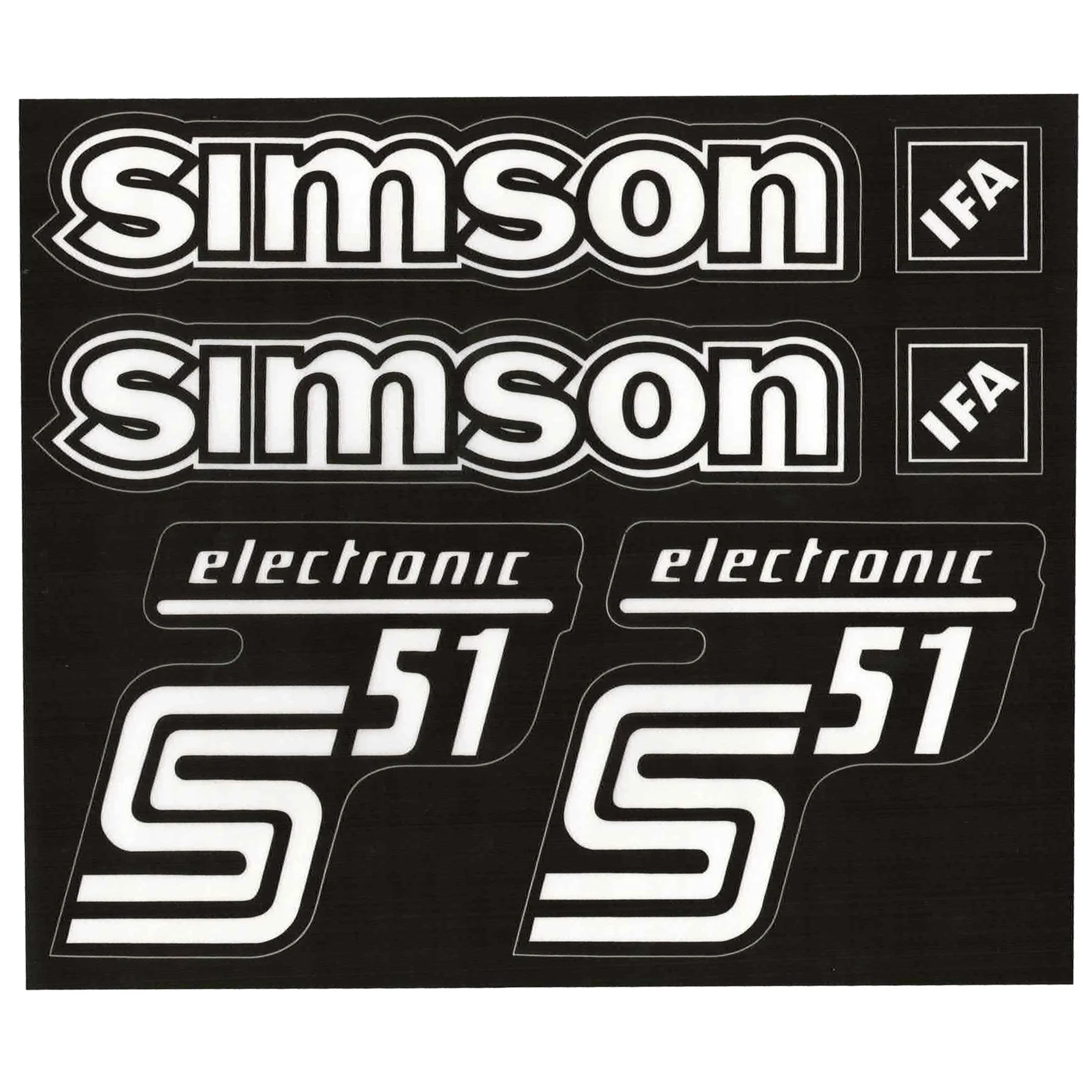 Naklejka Simson pokrywy i zbiornika S51 electronic IFA czarna / transparentna ciemna premium kpl. — ujęcie 2