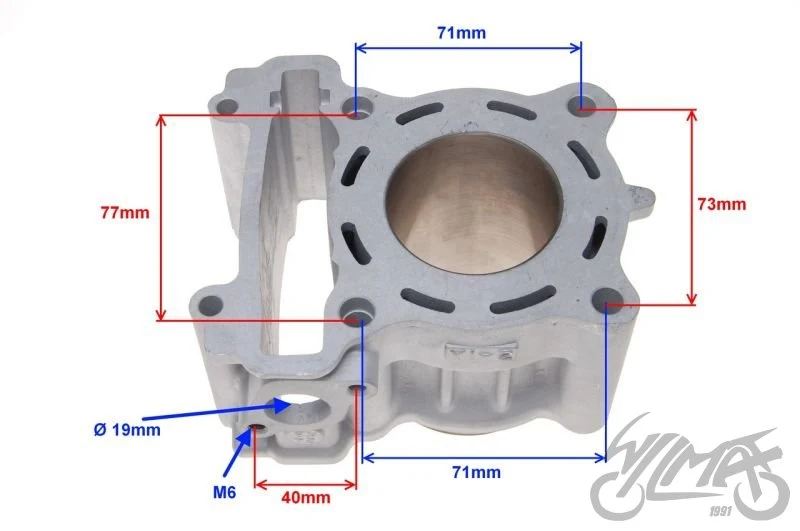 Cylinder do Yamahy YZF 125R 52,00 mm ceramiczny WM — ujęcie 2