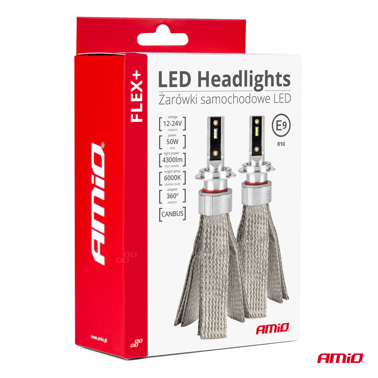Żarówki samochodowe LED seria FLEX+ H7-6 12 V 24 V 6000K Canbus AMIO-03662 — ujęcie 6
