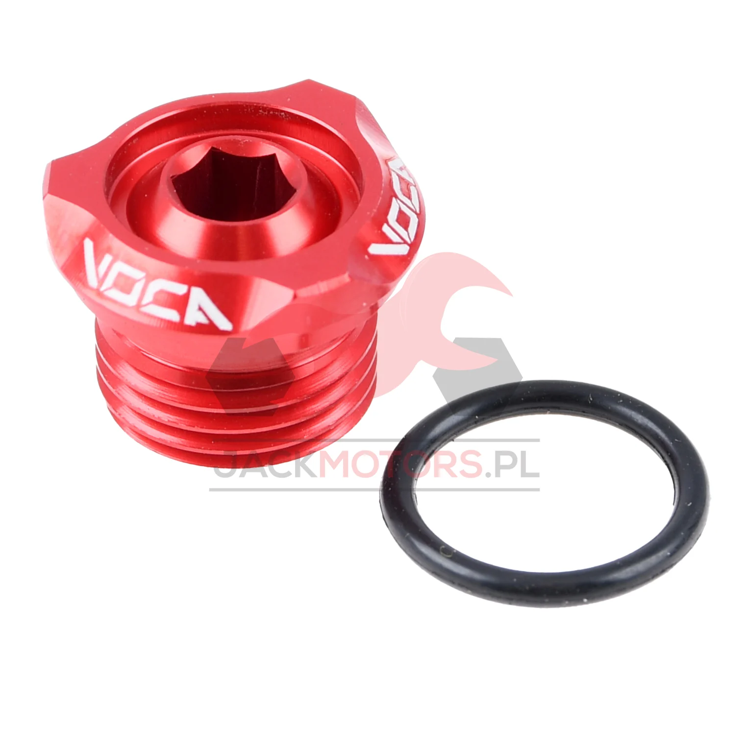 Korek oleju VOCA CNC V2 czerwony Derbi D50B0 / EBS050 — ujęcie 1