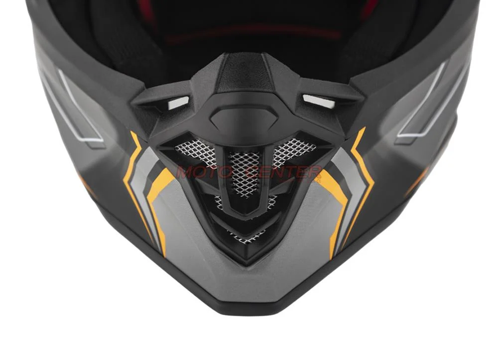 Kask crossowy BLEXX YS-217 czarny mat/grafit/pomarańczowy M Homologacja ECE R22.06 — ujęcie 4