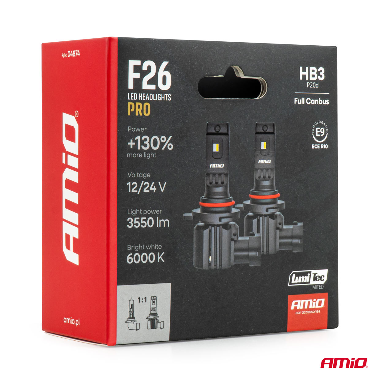 Żarówki samochodowe LED F26 PRO LumiTec LIMITED +130% DUO FULL CANBUS HB3 12 V 24 V — ujęcie 7