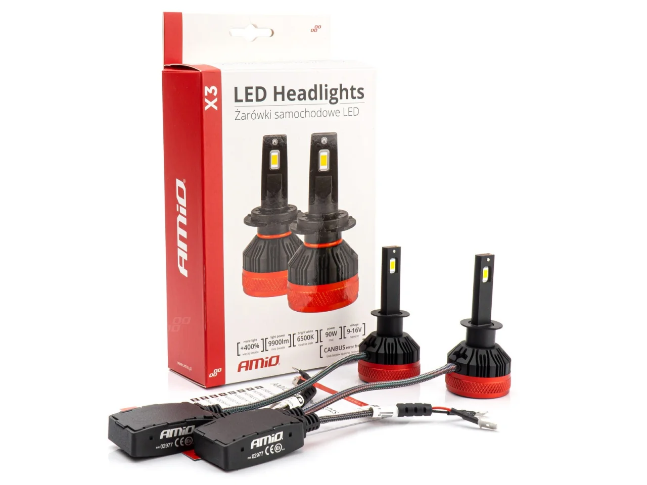 Żarówki samochodowe H1 LED X3 Series AMIO — ujęcie 2