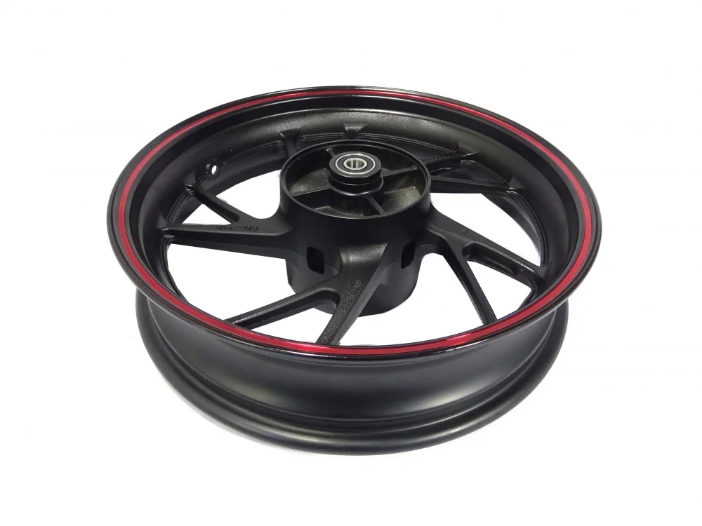 Junak ADV125 felga 17 × 3,75 koła tył (czarny połysk-czerwona) (5-ramienna) (tarcz) — ujęcie 2