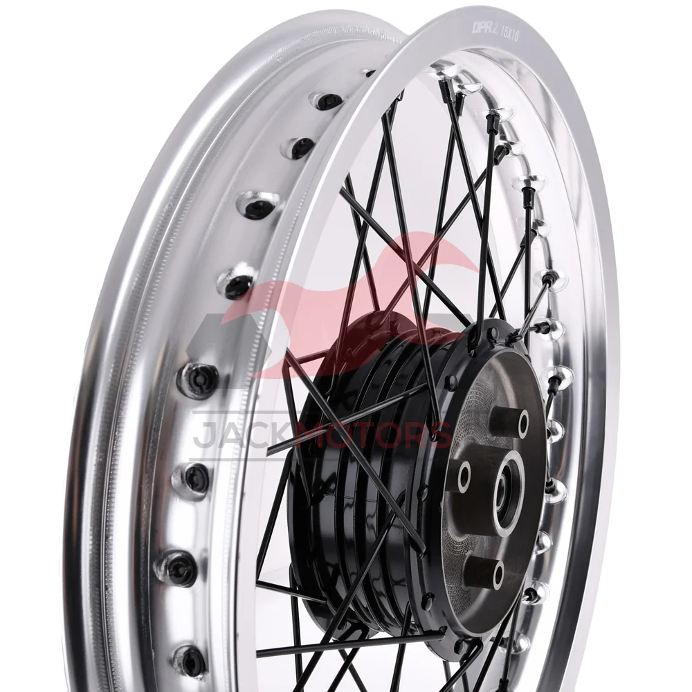 Koło jezdne Simson 2,15 × 16 S50/51/70 aluminium DPR Classic czarna piasta + szprychy — ujęcie 3