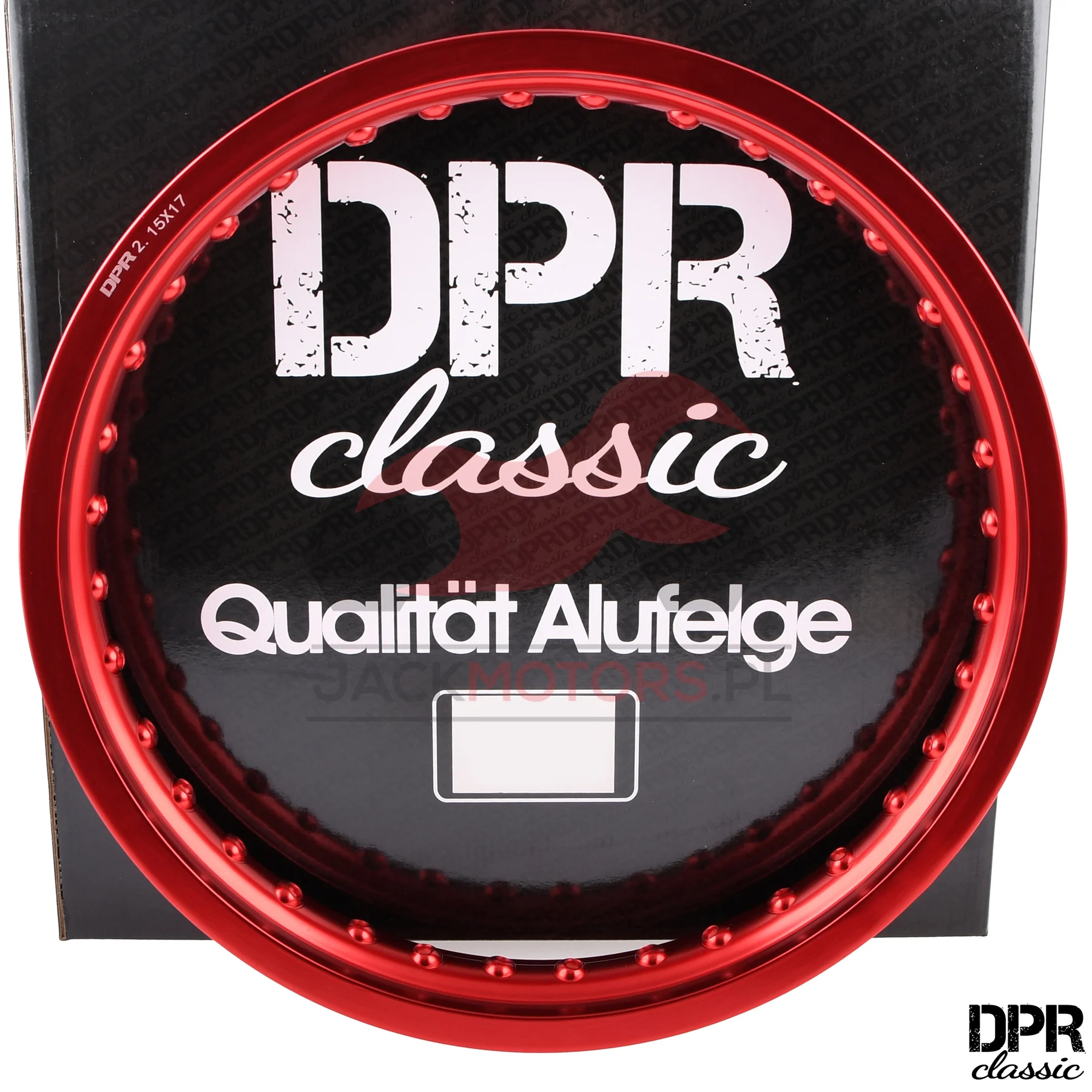 Obręcz koła 2,15 × 17 aluminiowa czerwona DPR Classic — ujęcie 1