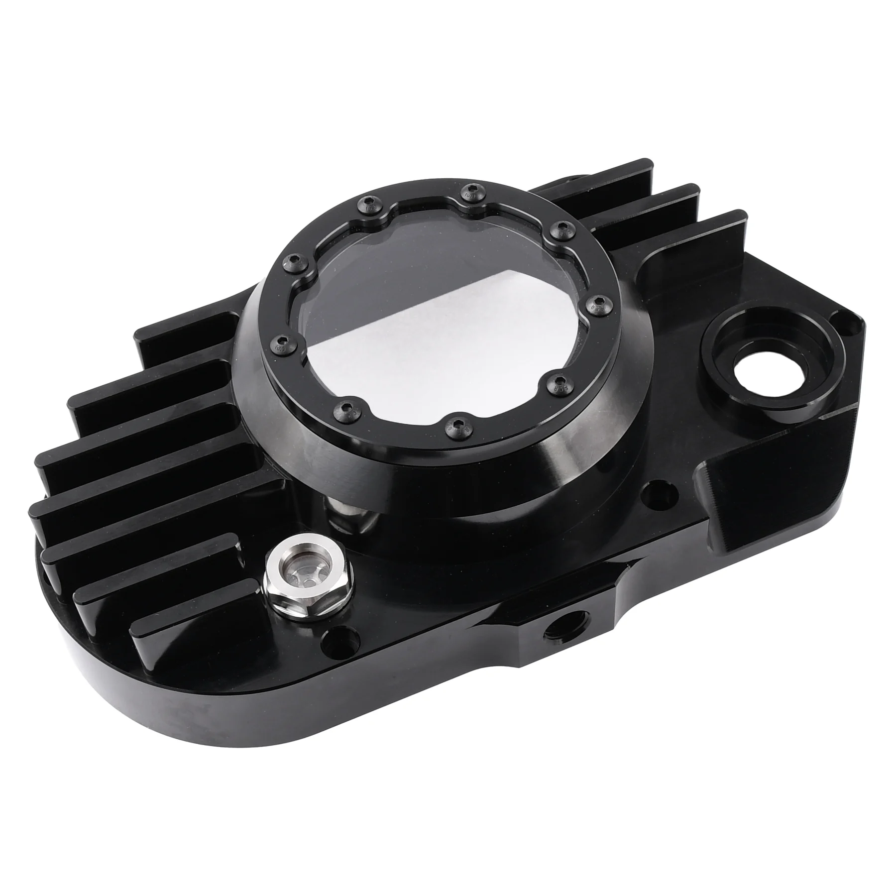Pokrywa silnika Simson S51 SR50 lewa aluminium CNC clear czarna + śruby DPR Performance — ujęcie 6