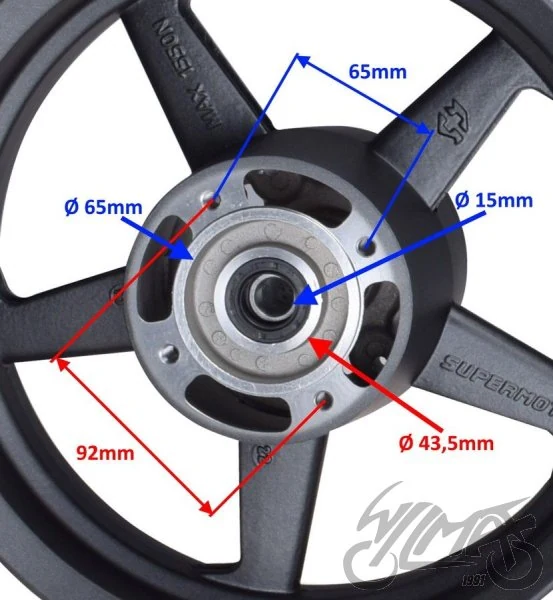 Koło p+t 2.50-12 3.00-12 do pit bike supermoto komplet — ujęcie 2