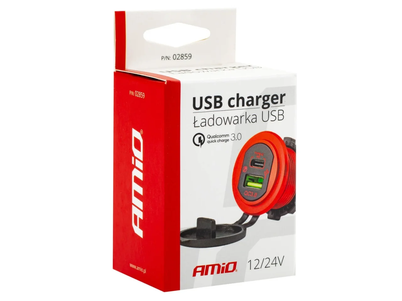 Ładowarka samochodowa z gniazdami USB+USB-C 12/24V QC3.0 — ujęcie 2