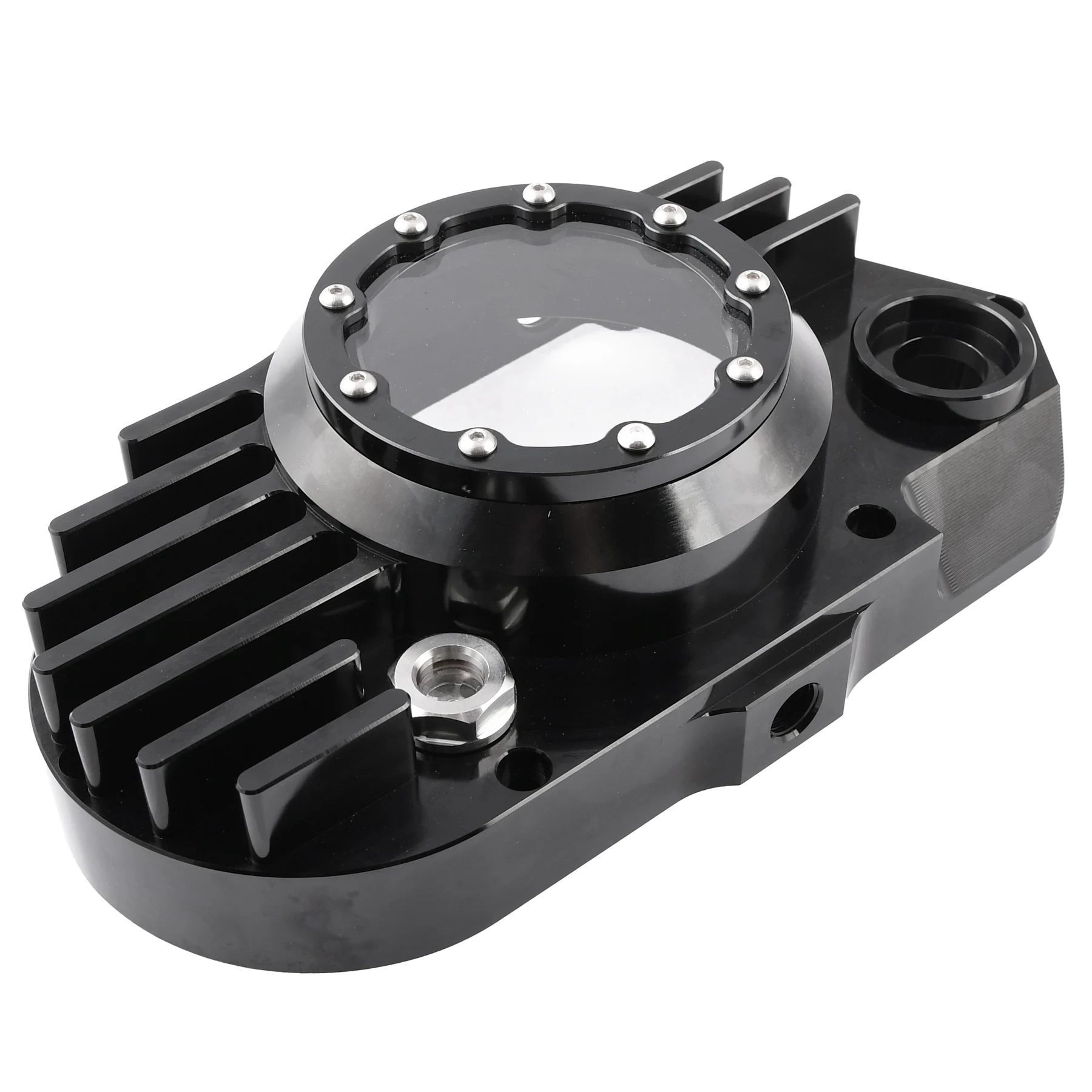 Pokrywa silnika Simson S51 SR50 lewa aluminium CNC clear czarna + śruby DPR Performance — ujęcie 3