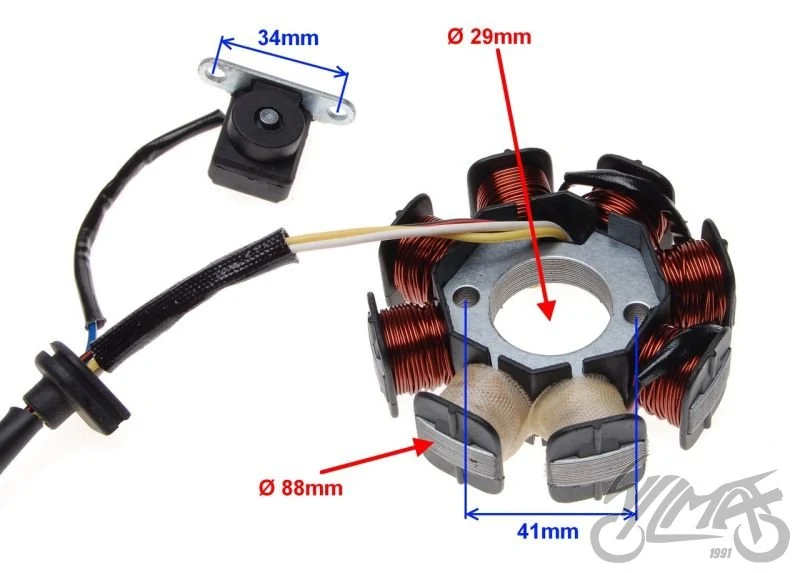Stator zapłonu 8 cewek 4T — Delfin — Kinroad XT50QT-2 Delfin / Longjia LJ50QT-E Caper — ujęcie 2