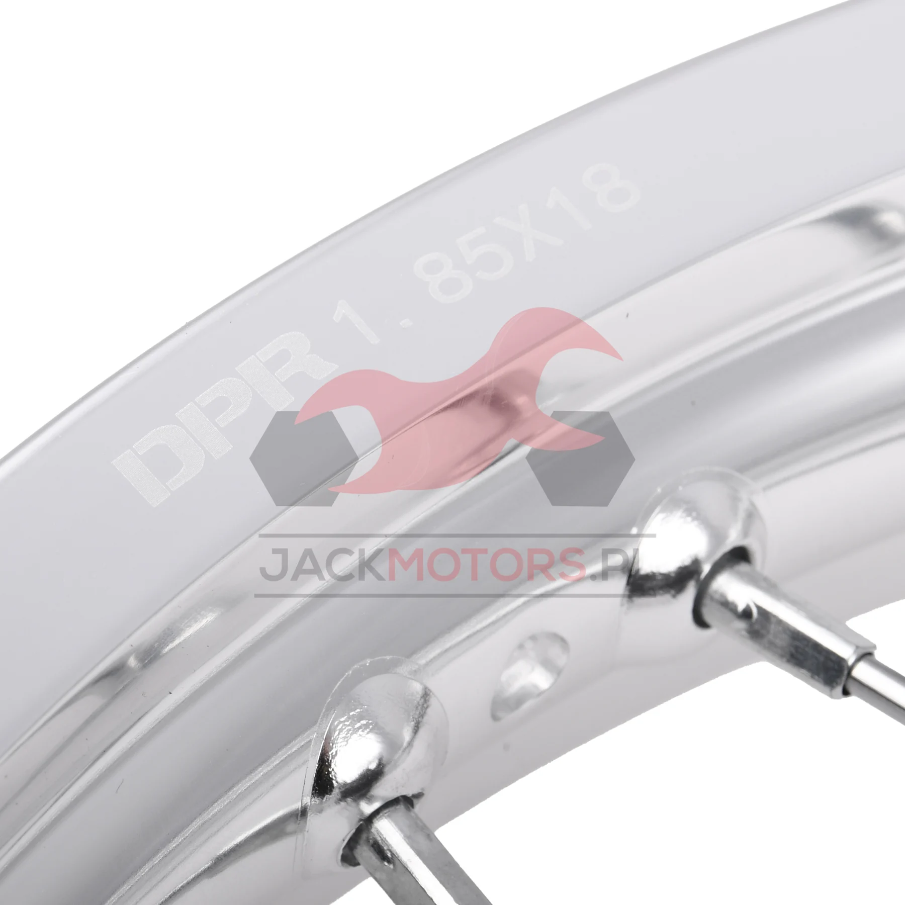 Koło jezdne przód MZ ETZ 1,85 × 18 aluminium DPR Classic hamulec tarczowy czarna piasta + szprychy chrom — ujęcie 4