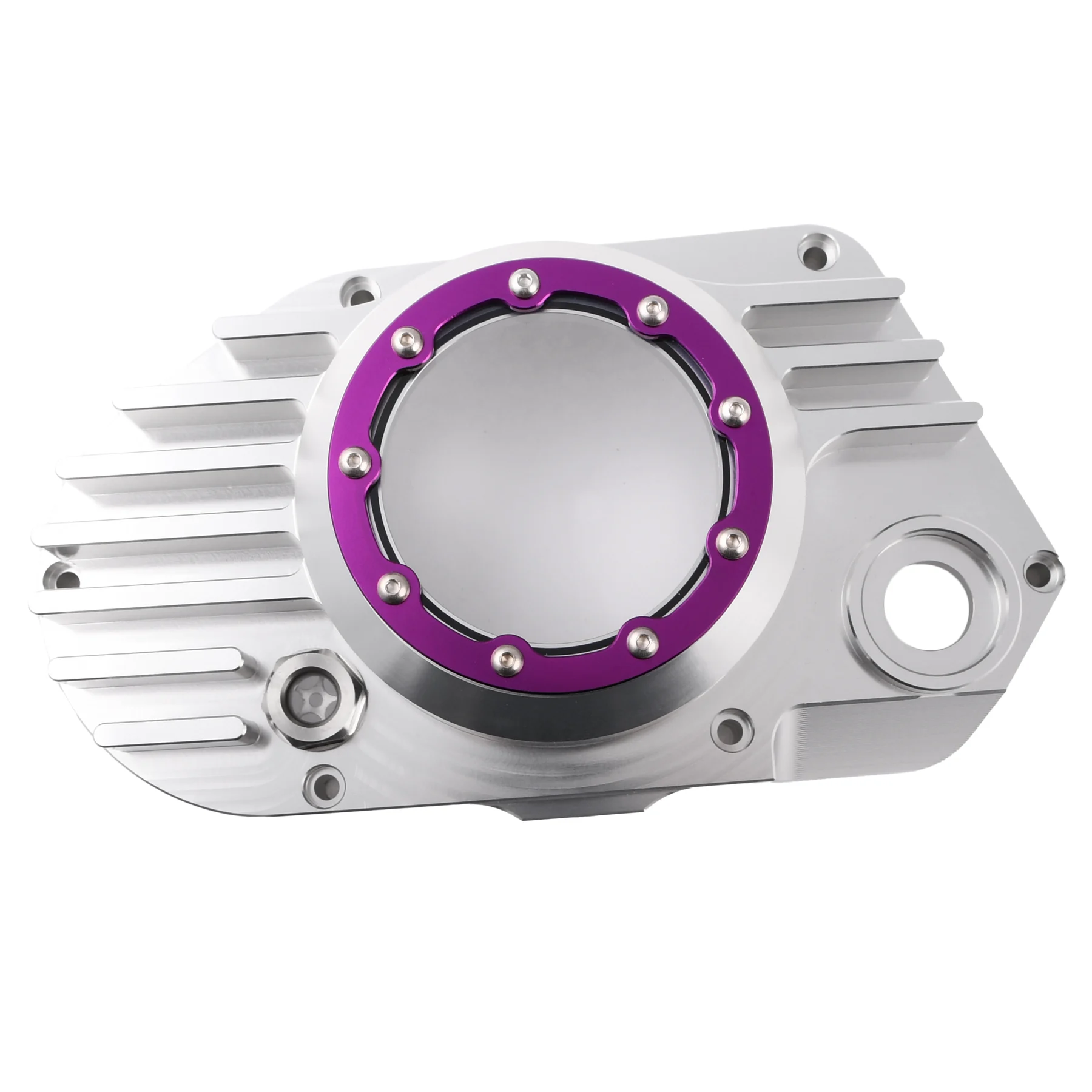 Pokrywa silnika Simson S51 SR50 lewa aluminium CNC clear fioletowy + śruby DPR Performance — ujęcie 2