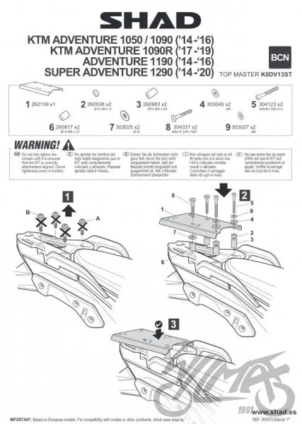 Stelaż kufra tył SHAD do KTM 790 Adventure — ujęcie 2
