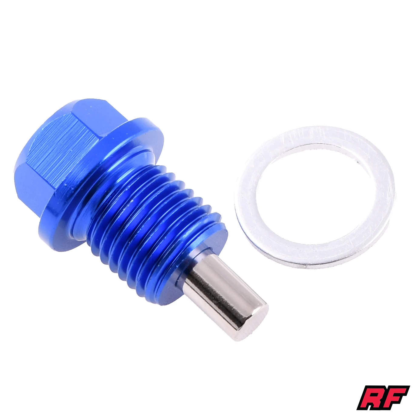 Śruba spustu oleju Simson Racing Force V2 CNC M14 × 1,5 mm z magnesem niebieska — ujęcie 1