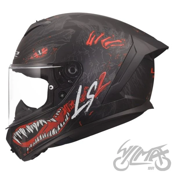 Kask LS2 FF820 Rapid III Kaiju II Black Red White — L — ujęcie 2