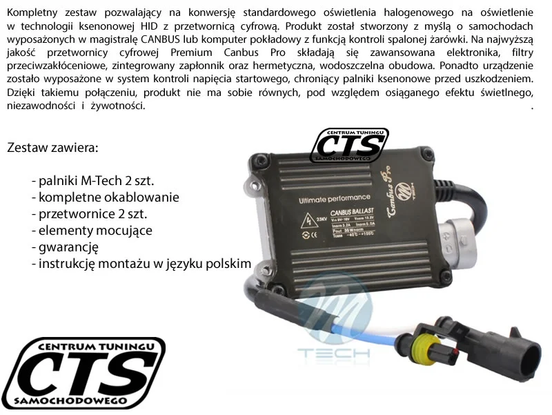 Zestaw Xenon HID H7 6000K M-Tech Canbus Premium Pro — ujęcie 3