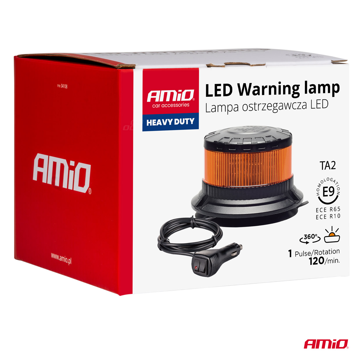 Lampa ostrzegawcza błyskowa kogut LED W28M 12 V 24 V — ujęcie 7
